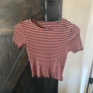 Cute multi color warm tones shirt, size small